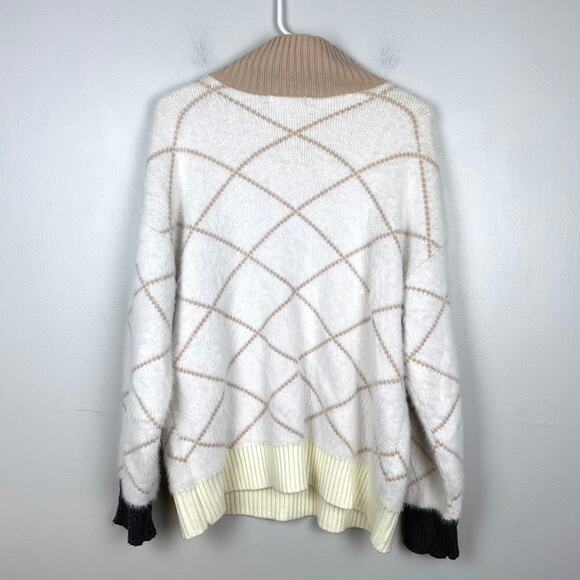 Listicle Fuzzy Sweater Knit Mock Neck Sweater Pullover Long Sleeve Soft Large - Picture 5 of 9